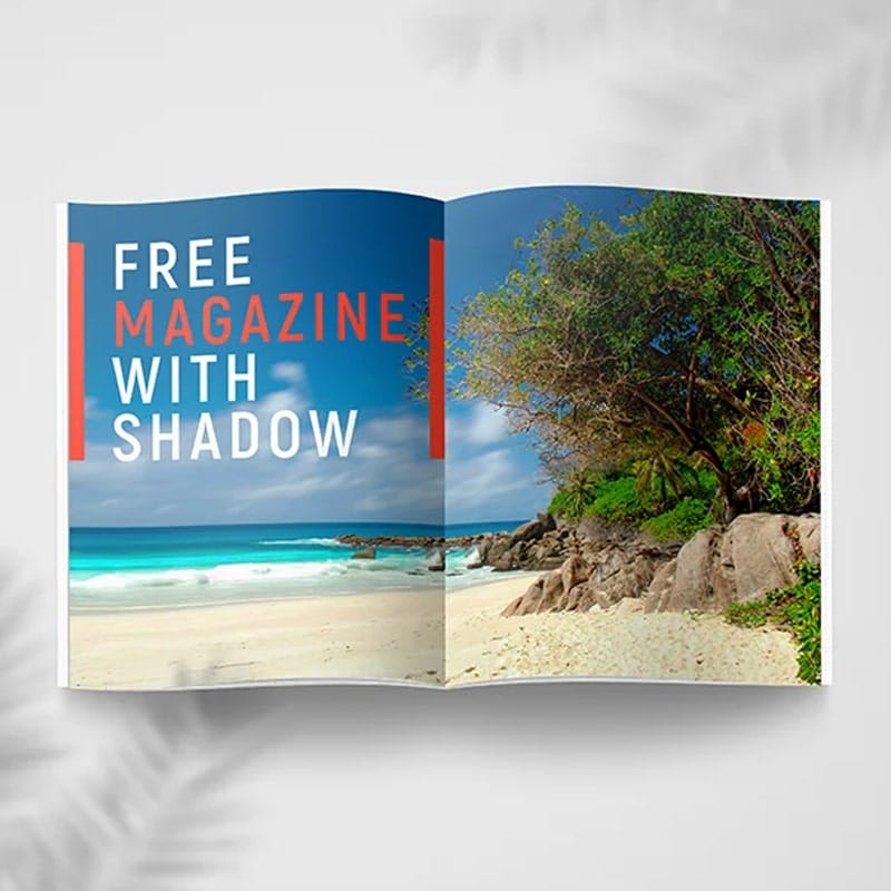 Free Magazine With Shadow Mockup Set