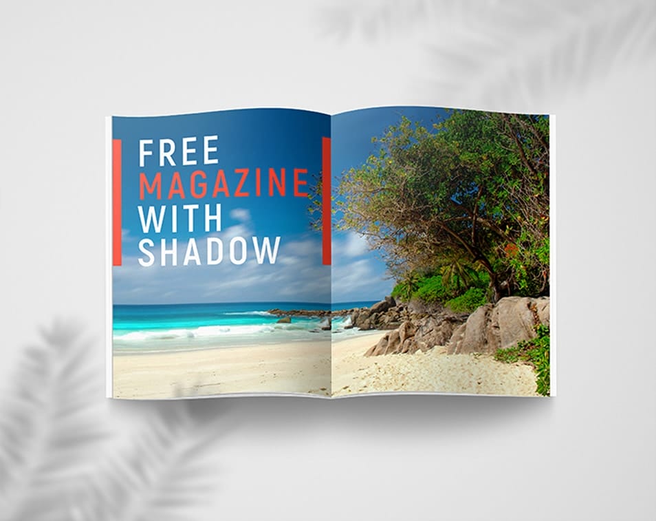 Free Magazine With Shadow Mockup Set