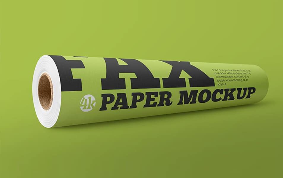 Free Matte Fax Paper Roll Mockups