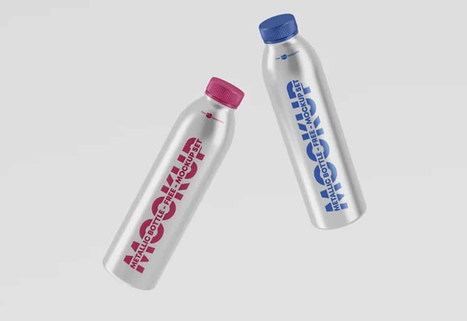 Free Metallic Bottle Mockups