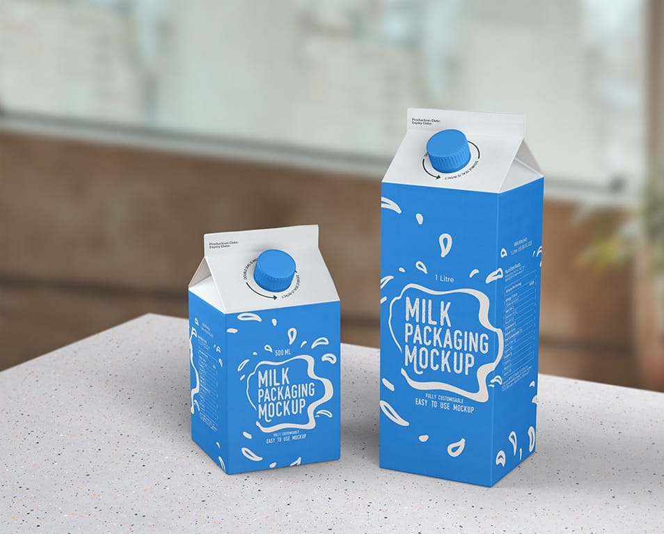 Free Milk Packaging Mockup