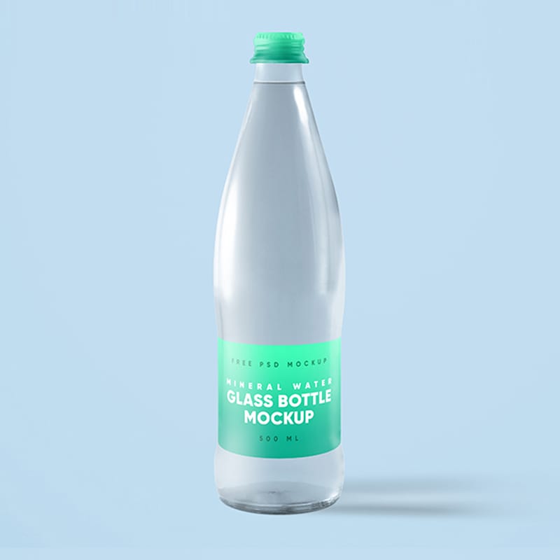 Free Mineral Water Glass Bottle Mockup Set » CSS Author