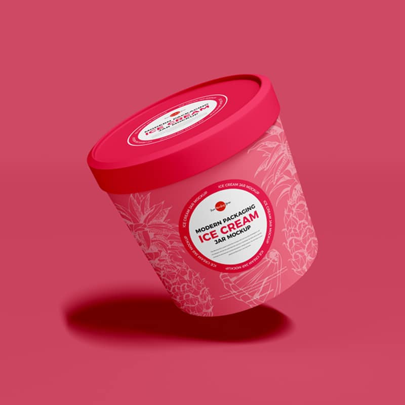 Free Modern Packaging Ice Cream Jar Mockup
