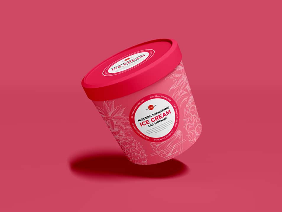 Free Modern Packaging Ice Cream Jar Mockup