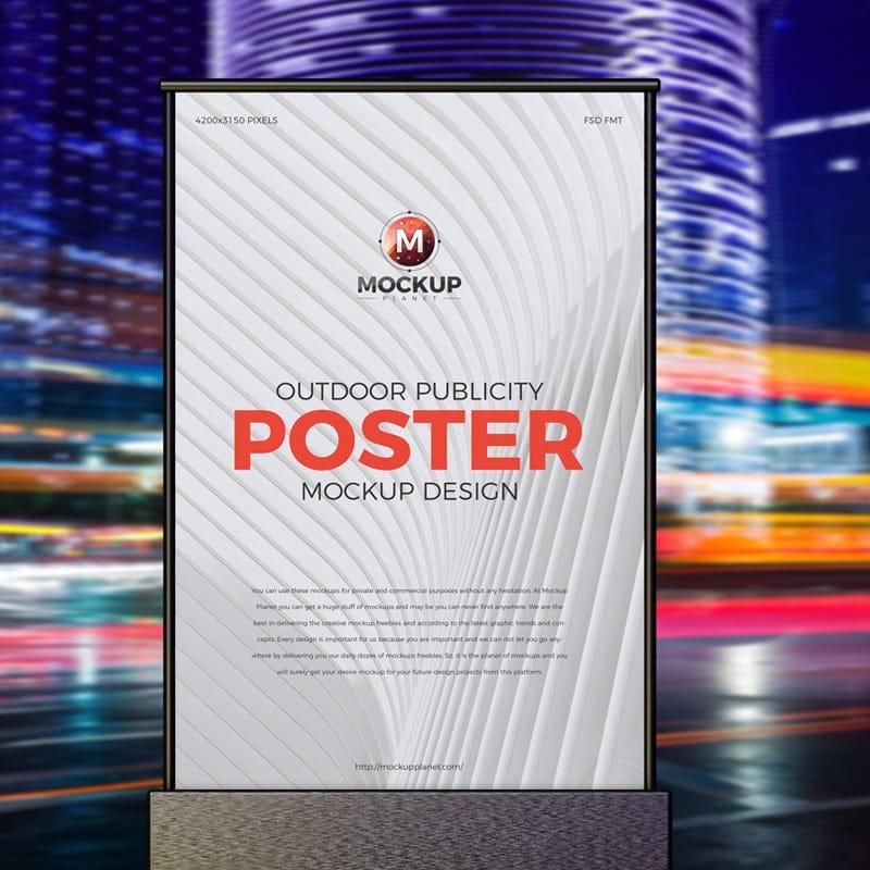 Free Outdoor Publicity Poster Mockup Design » CSS Author