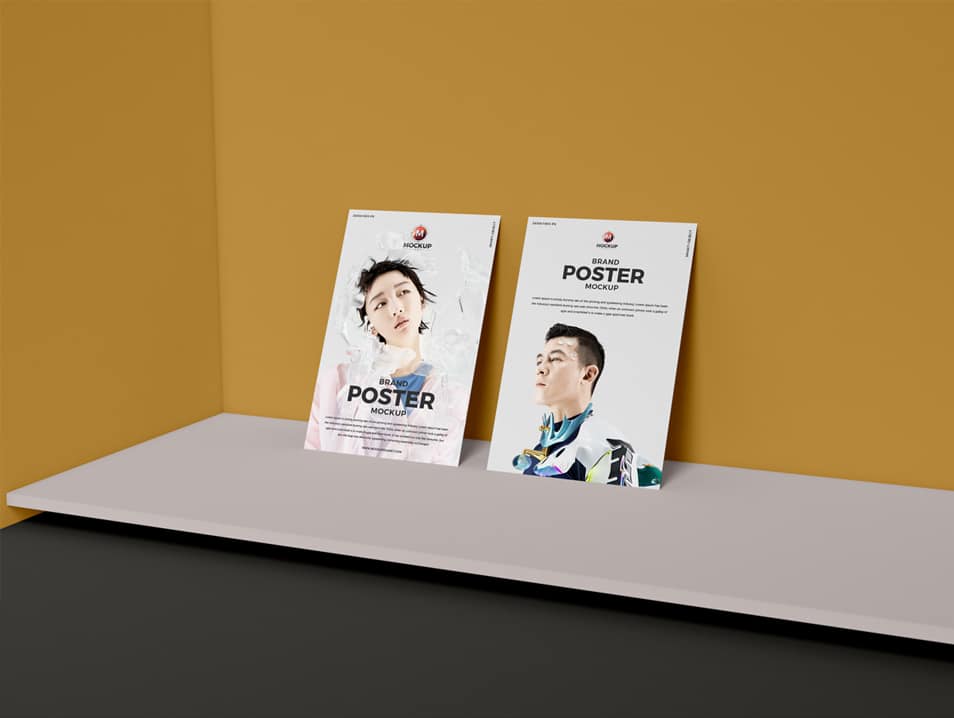 Free PSD Brand Presentation Poster Mockup Design