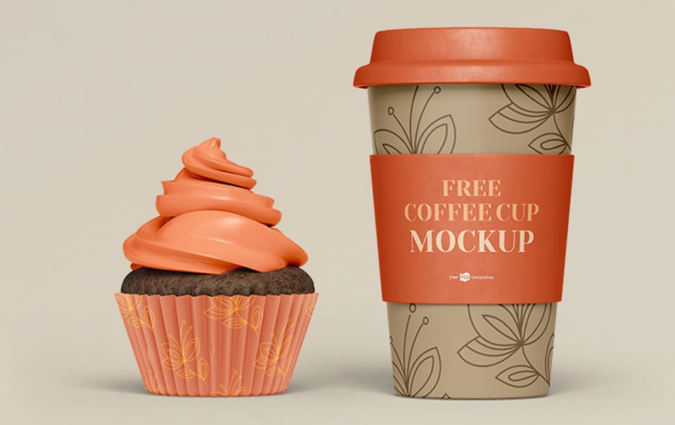 Free PSD Coffee Set Mockup Template