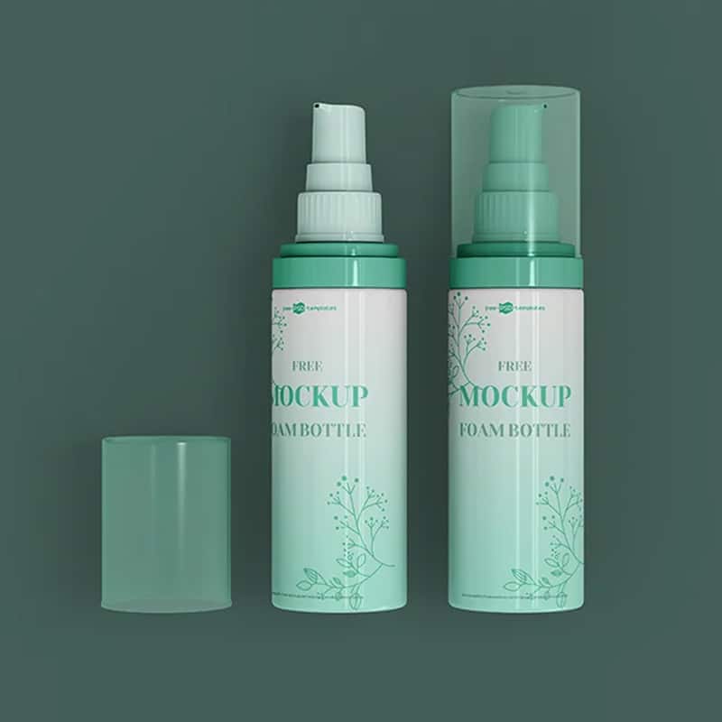 Free PSD Foam Bottle Mockup Template