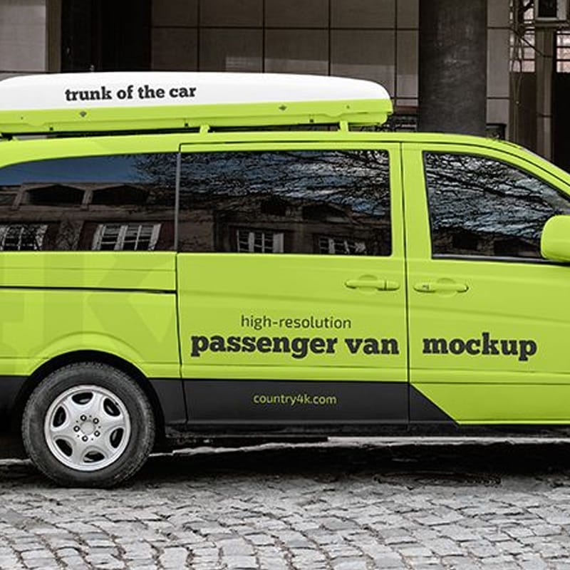Free Passenger Van Mockup