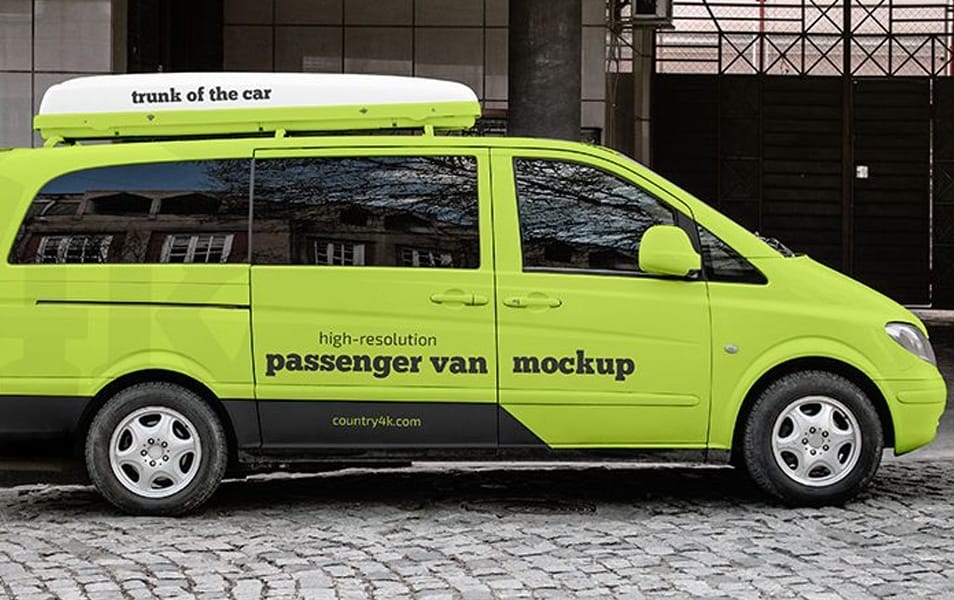 Free Passenger Van Mockup