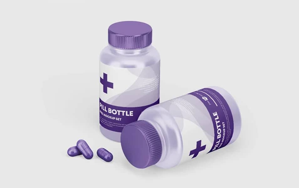 Free Pill Bottle Mockup Set Template