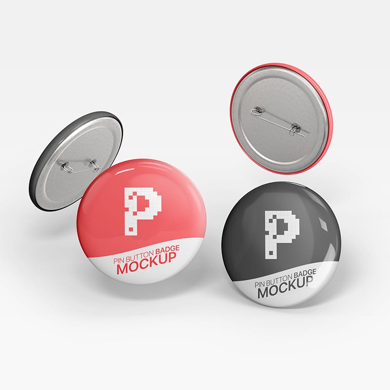 Free Pin Button Badge Mockup