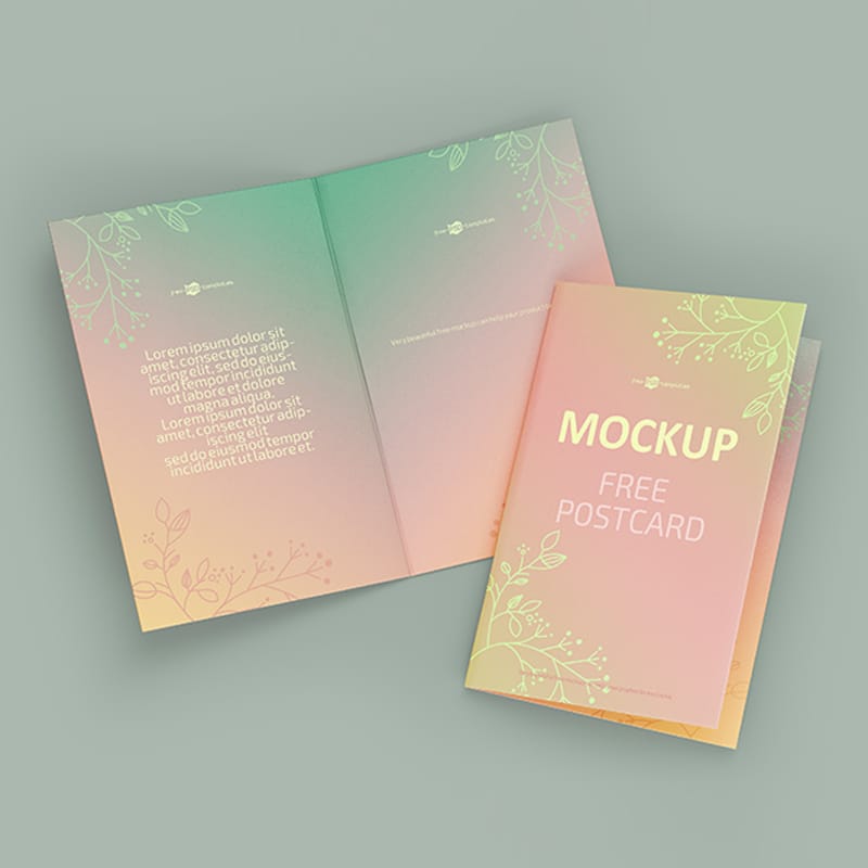 Free Postcard Mockup Template in PSD