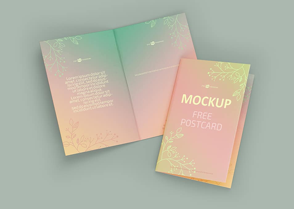 Free Postcard Mockup Template in PSD