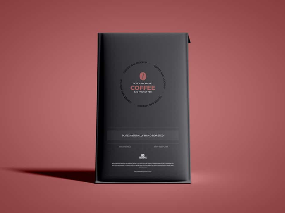 Free Pouch Packaging Coffee Bag Mockup PSD