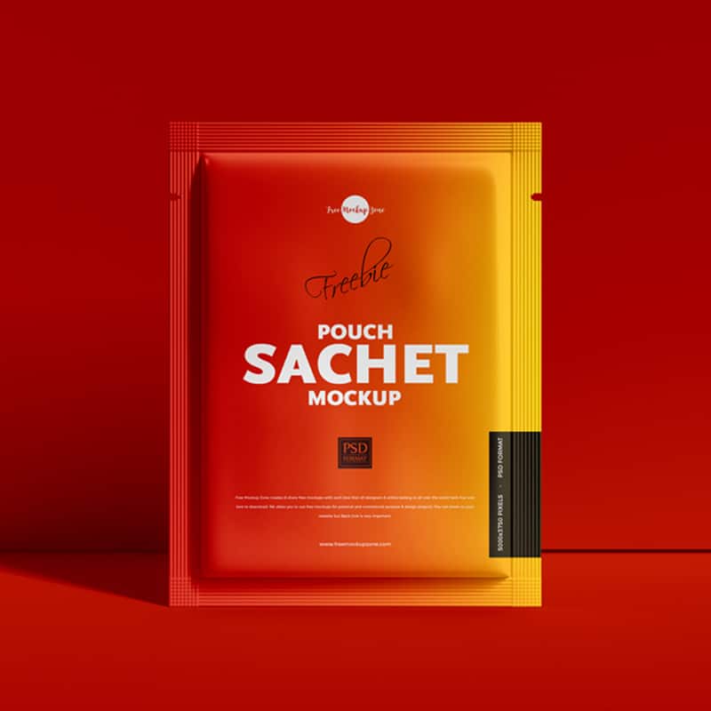 Free Pouch Sachet Mockup PSD