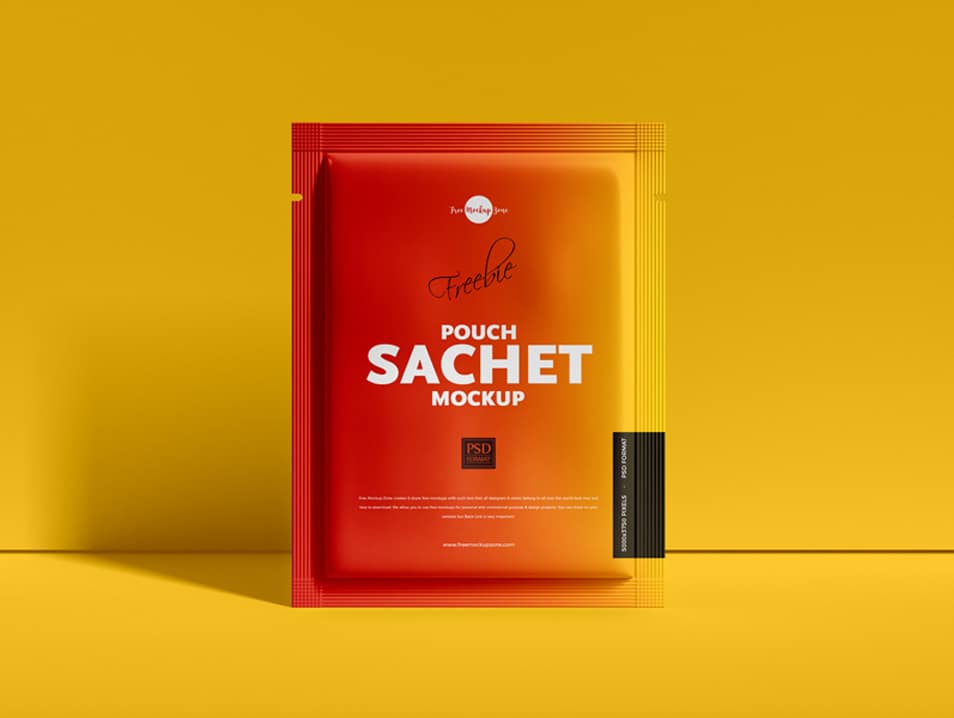 Free Pouch Sachet Mockup PSD