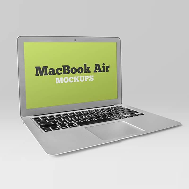 Free Silver MacBook Air Mockup