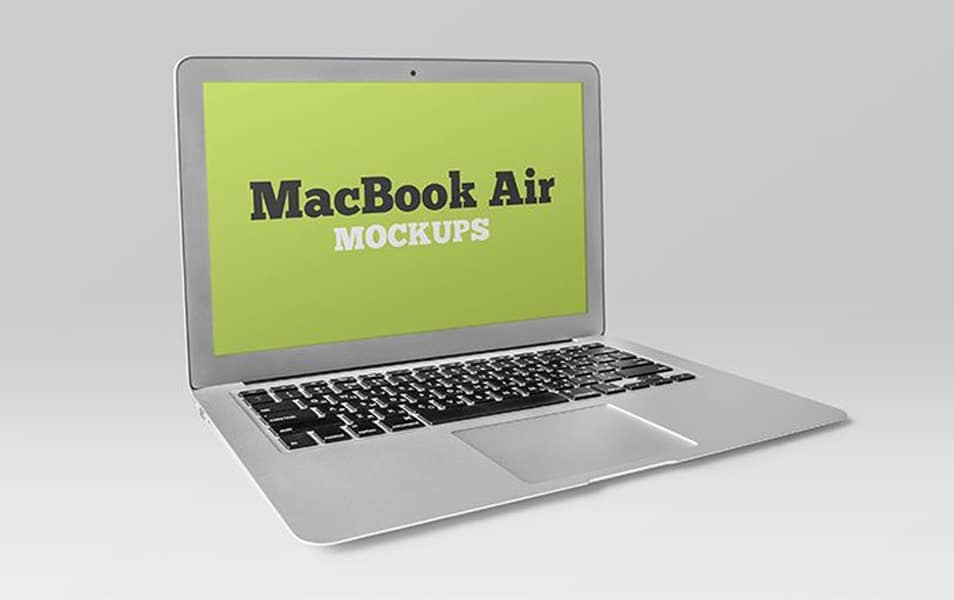 Free Silver MacBook Air Mockup