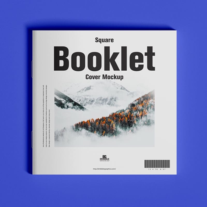 Free Square Booklet Cover Mockup PSD