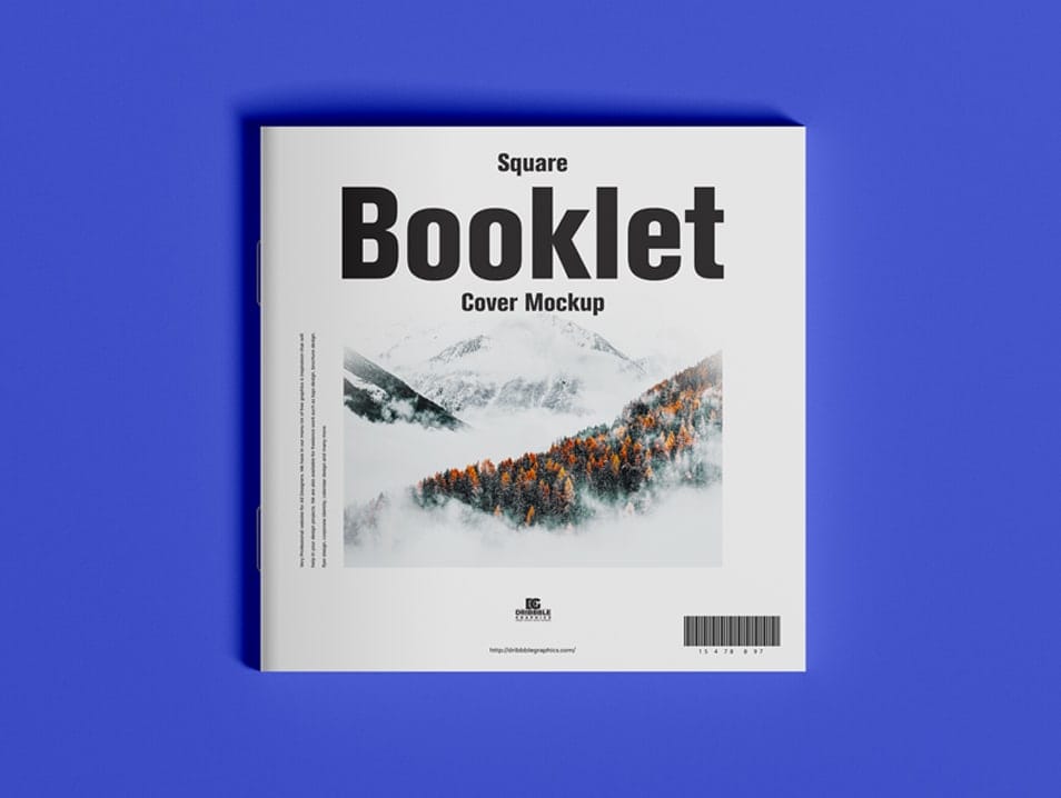 Free Square Booklet Cover Mockup PSD