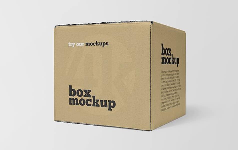 Free Square Paper Box Mockup