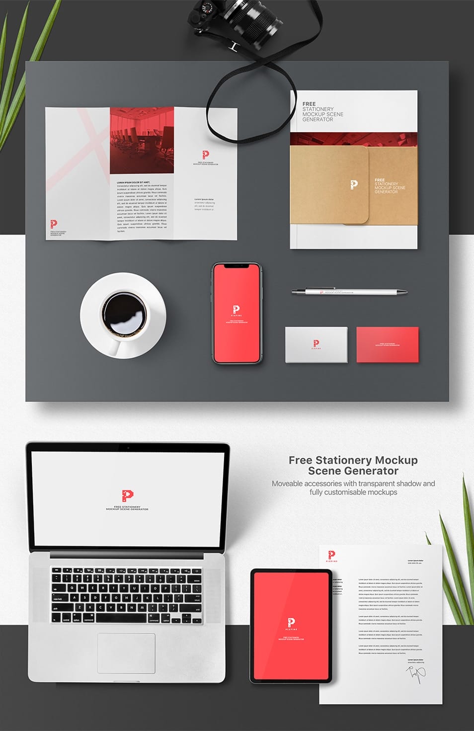Free Stationery Mockup Scene Generator
