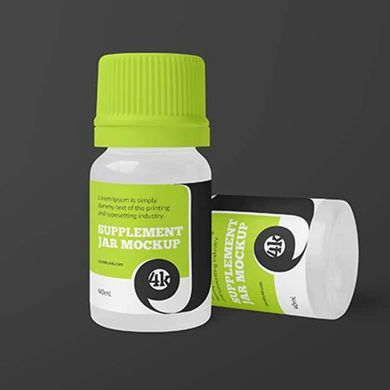 Free Supplement Jar Mockup