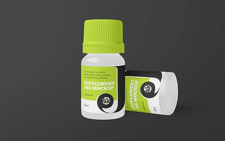 Free Supplement Jar Mockup