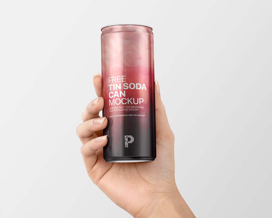 Free Tin Soda Can Mockup