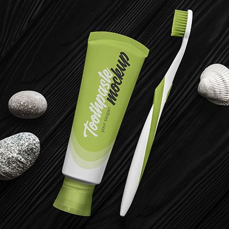 Free Toothpaste with Toothbrush Mockup