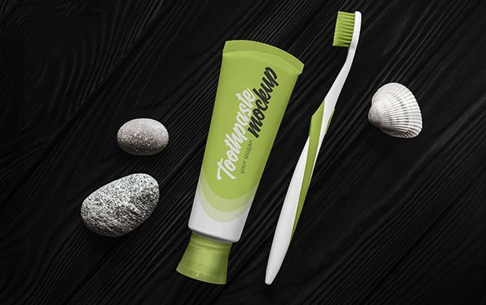 Free Toothpaste with Toothbrush Mockup