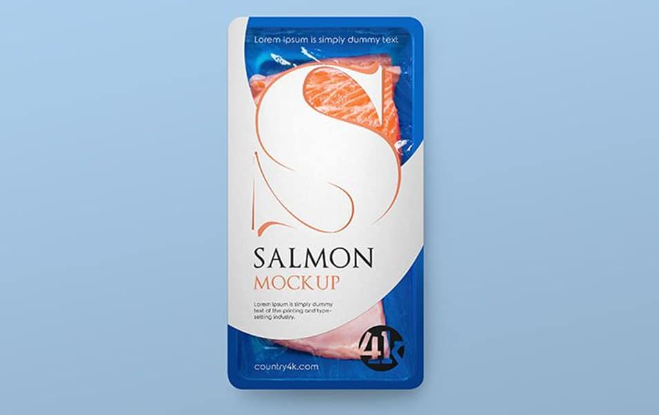 Free Tray with Fish Mockup