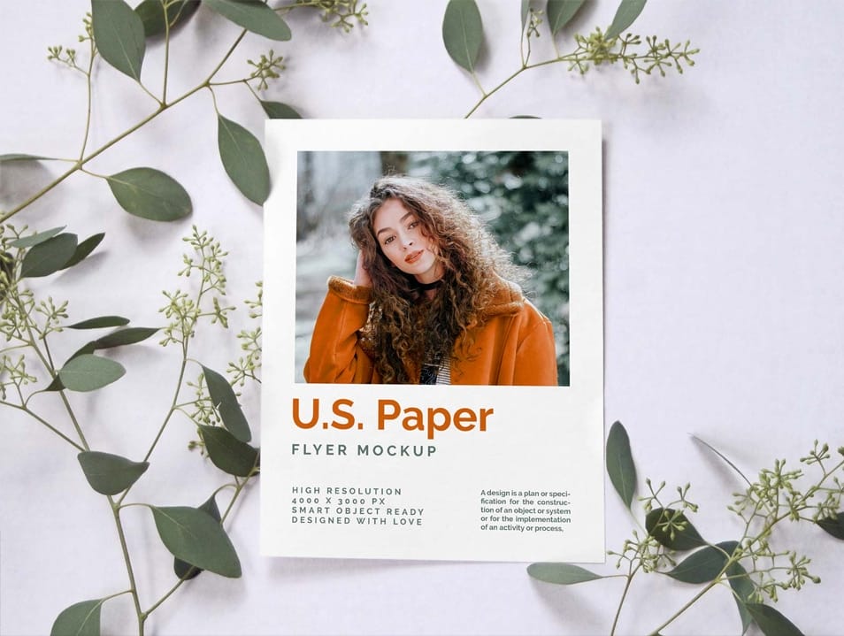 Free U.S. Paper Letter Size Flyer Mockup PSD