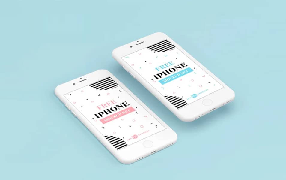 Free iPhone PSD Mockup Set Templates