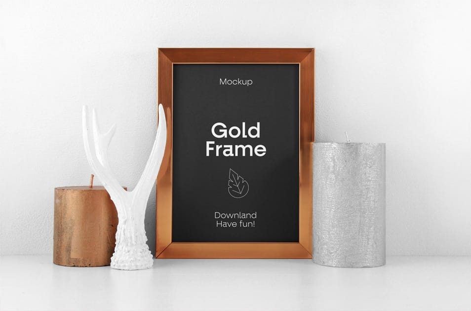 Gold Frame PSD Mockup
