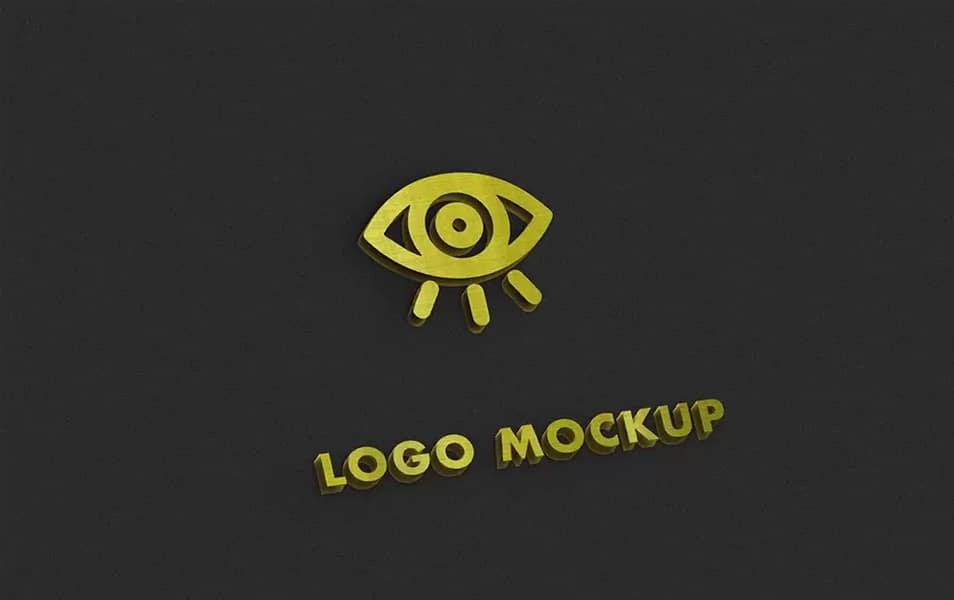 Golden 3D Logo Mockup