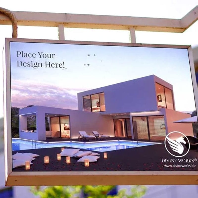 Hanging Signboard Mockup