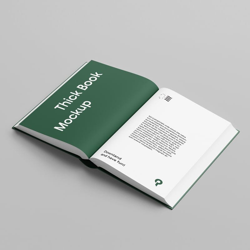 Hard Cover Open Book Mockup