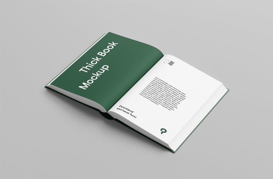 Hard Cover Open Book Mockup