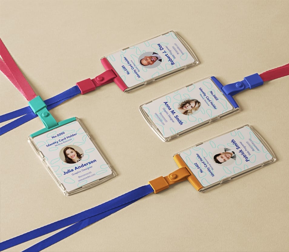 ID PSD Card Holder Mockup Scene