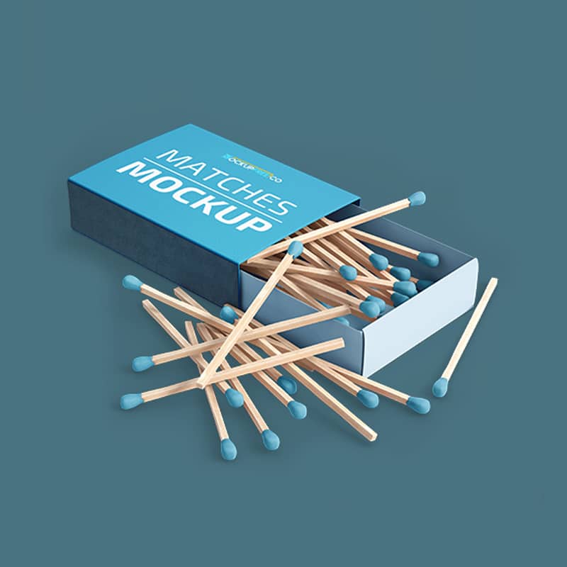 Matches Free PSD Mockup