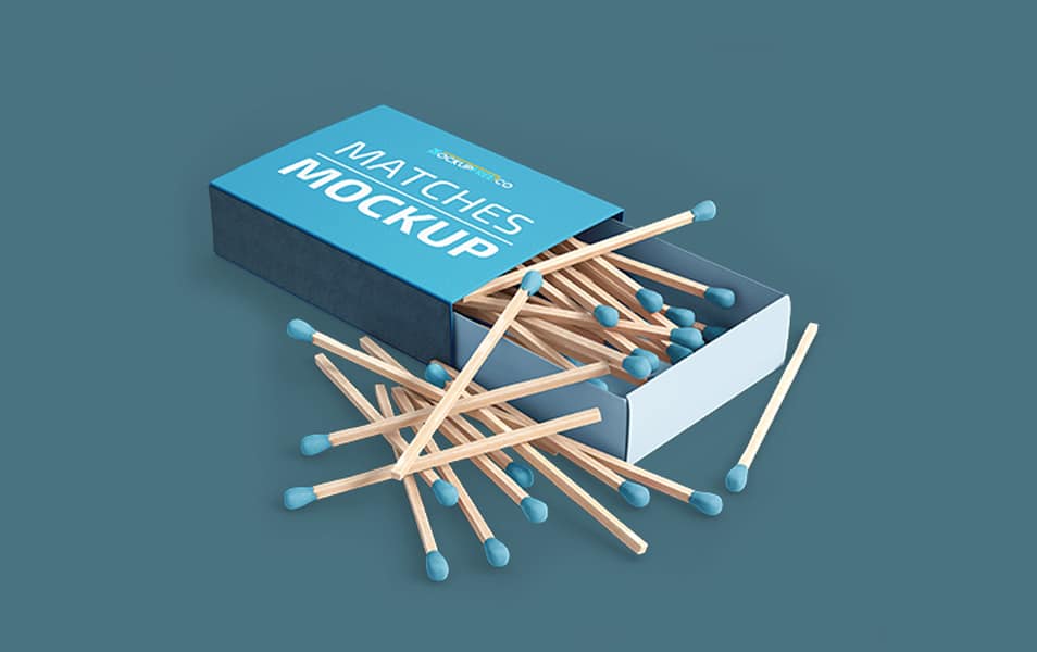 Matches Free PSD Mockup