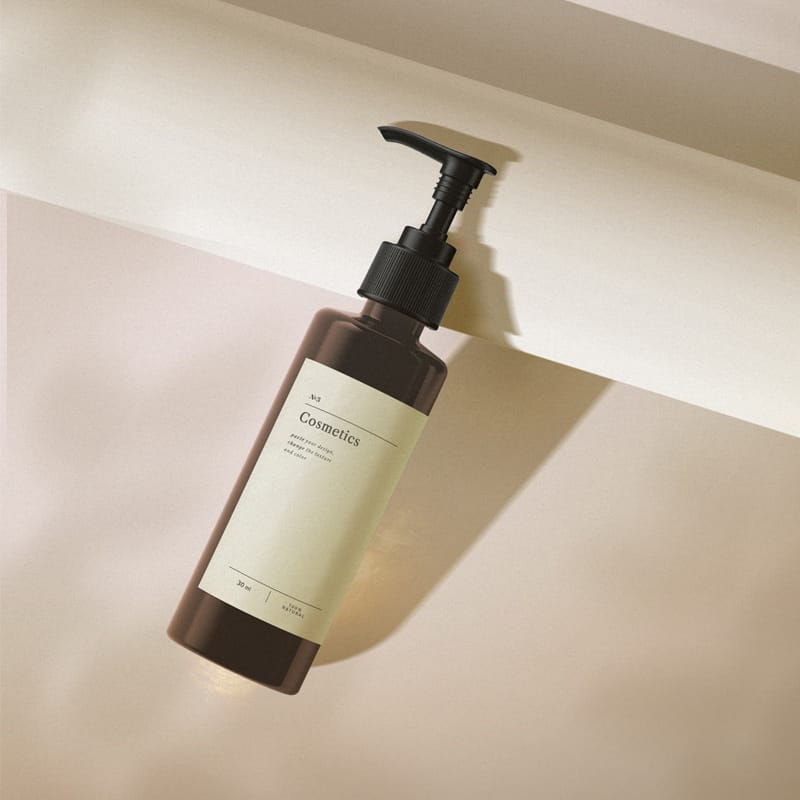 Minimalistic Cosmetics Bottle Mockup Top View