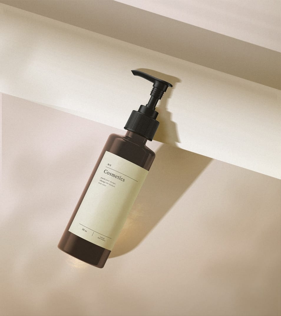 Minimalistic Cosmetics Bottle Mockup Top View