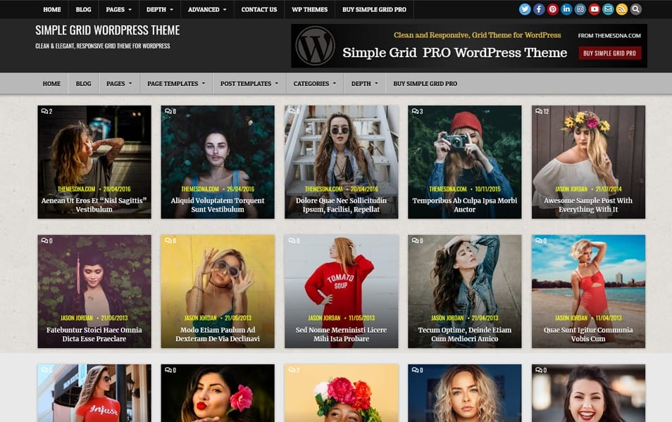 25+ Best Free Masonry Grid Style WordPress Themes 2022 8 Simple Grid