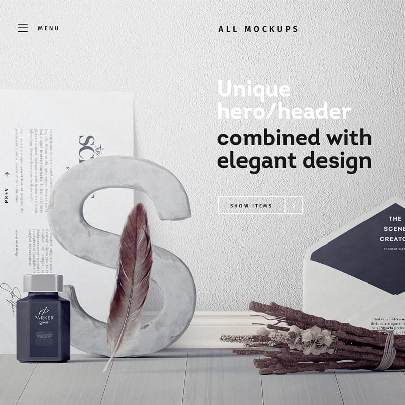 Stylish Scene Envelope Mockup Front View