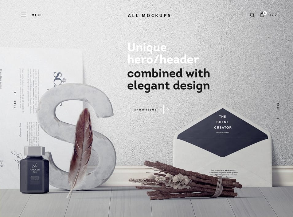 Stylish Scene Envelope Mockup Front View