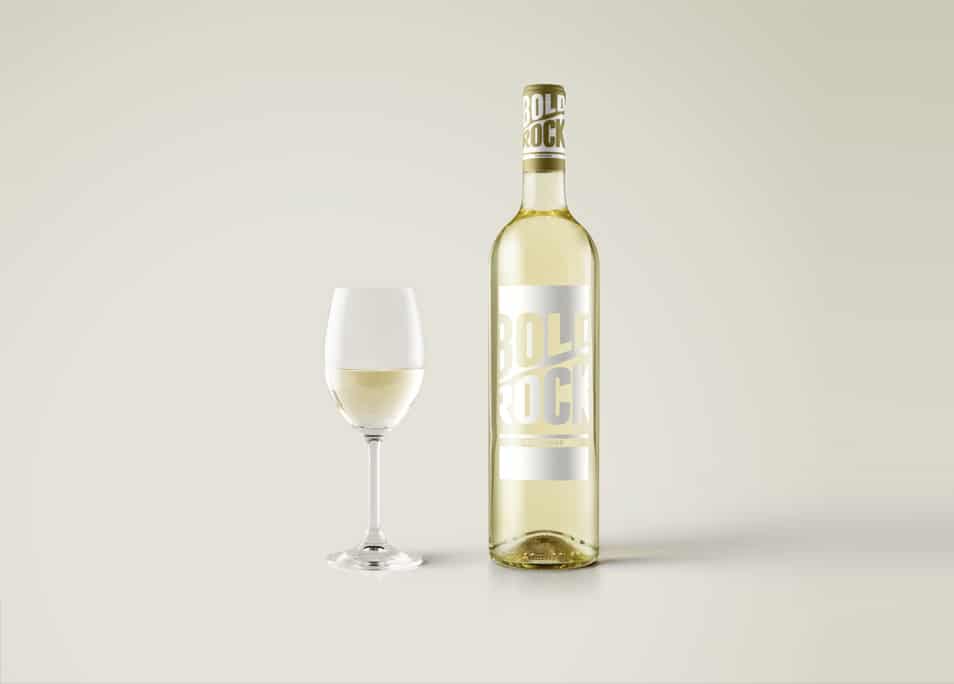 Transparent Wine Bottle Mockup