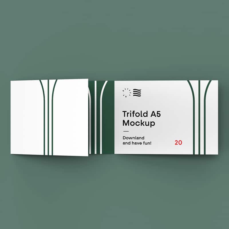 Trifold Landscape Brochure Mockup